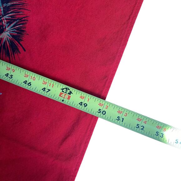 Vtg Christmas CALIFORNIA HAND PRINTS Tablecloth circa 1950's 50" x 52" Red Gold - Picture 13 of 14